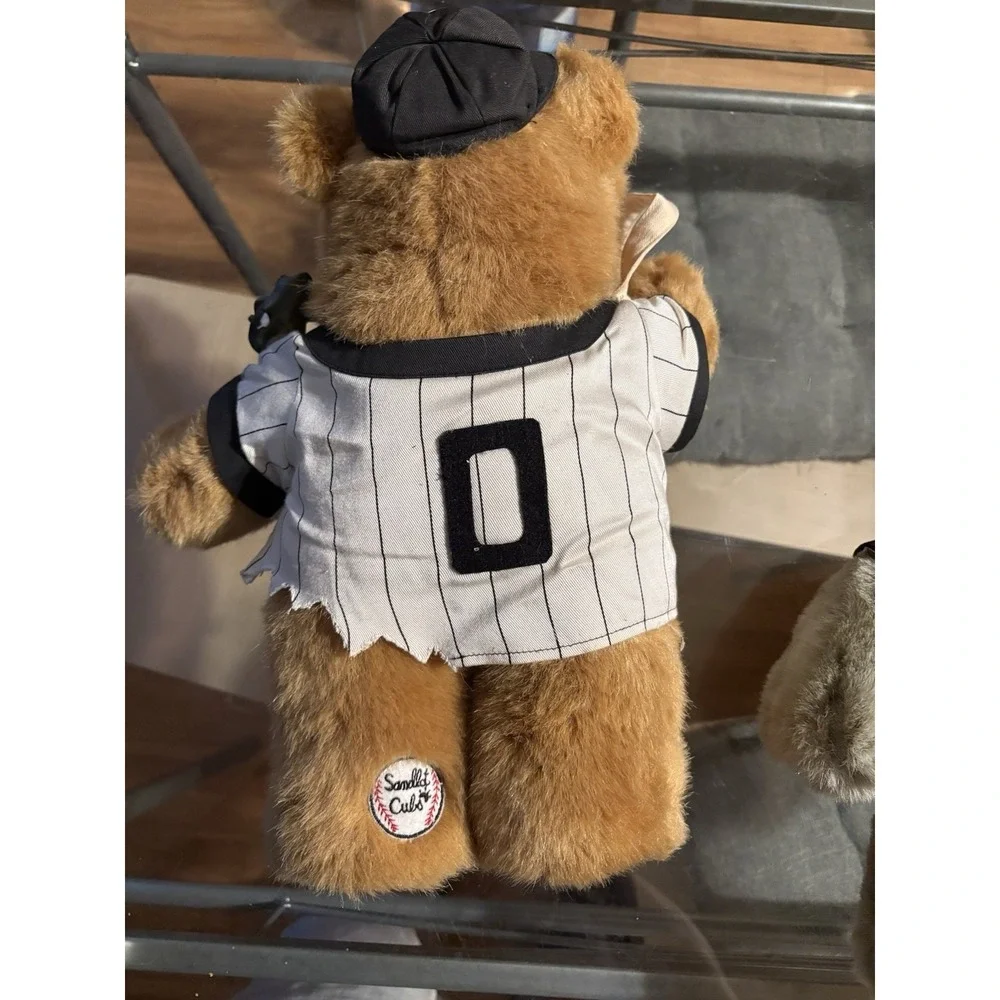 Vintage Sandlot Cubs Plush Bear Lot (2) Baseball Catcher #35 & Stolen Base #0
